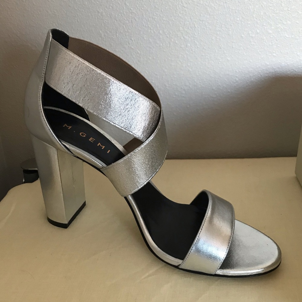 Silver heel sandals from Italy